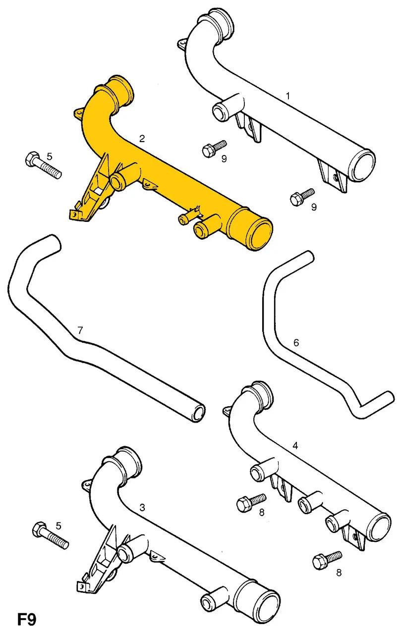 Coolant Pipe for Opel | OEM Cross Reference: 1336082, 90411798 | Stainless Steel