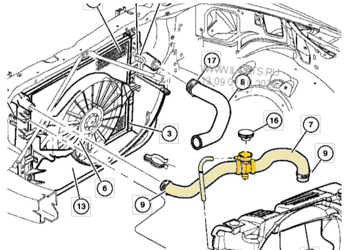 Coolant Filler Neck for Chrysler | OEM Cross Reference: 5058620AF, 05058620AB, 52028810AM, 52028810AK, 52028810AD, 55028810AF, 520288810AE, 52028810AJ, 05058482AH, 05058293AC, 05058318AE, 05058995AA, 05058997AC | Stainless Steel