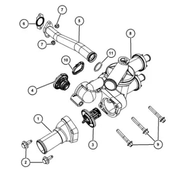 Coolant Pipe for Dodge | OEM Cross Reference: 4884697AB | Stainless Steel