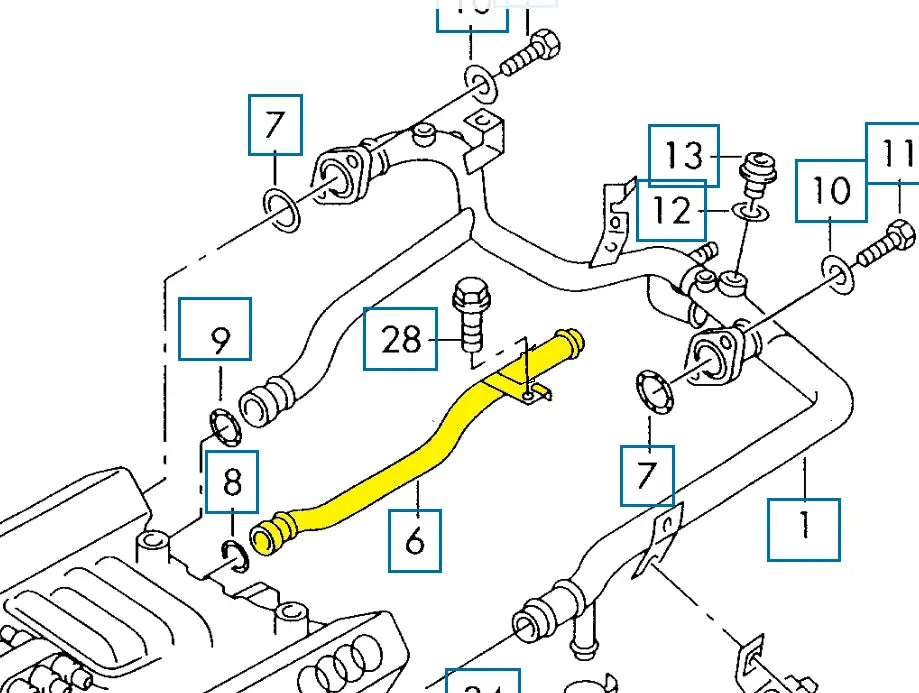 Coolant Pipe for Audi | OEM Cross Reference: 078121075C, 078121058G | Stainless Steel