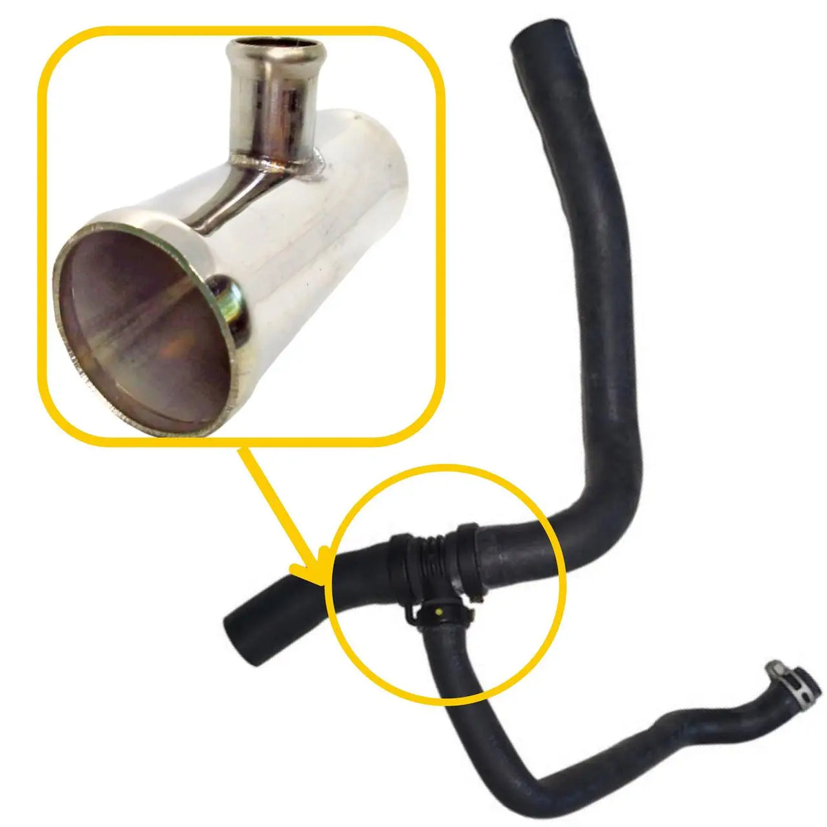 Radiator T-Piece for Dacia, Lada & Renault | OEM Cross Reference: 8200750020, 6001547049, 8200635615 | Stainless Steel