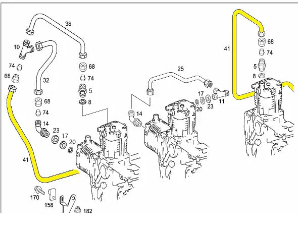Coolant Pipe for Mercedes-Benz & Mercedes | OEM Cross Reference: A9314301174 | Stainless Steel