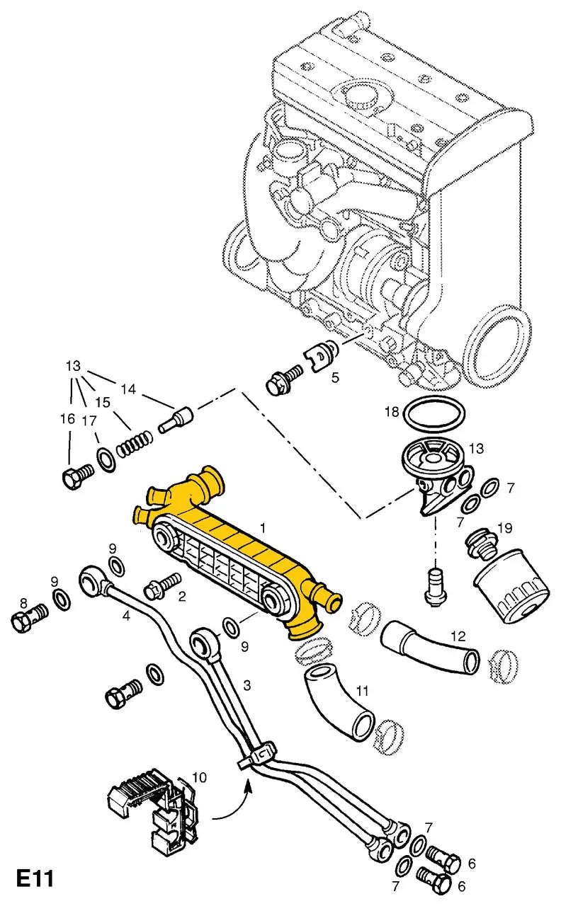 Oil Radiator for Opel | OEM Cross Reference: 90529109 | Stainless Steel