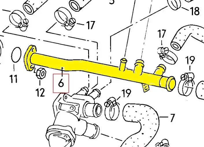 Coolant Pipe for Volkswagen | OEM Cross Reference: 030121065D | Stainless Steel