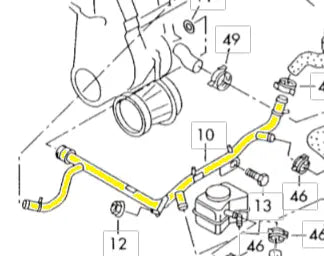 Coolant Pipe for Audi, Seat, Skoda & Volkswagen | OEM Cross Reference: 06A121065DP | Stainless Steel