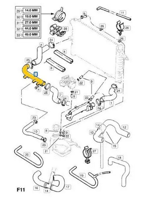 Coolant Pipe for Daewoo & Opel | OEM Cross Reference: 1336062, 1310327, 96143439, 90322216 | Stainless Steel