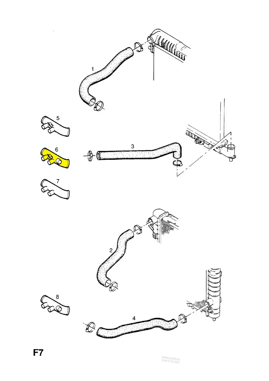 Water Pipe for Opel | OEM Cross Reference: 90265615, 1336907, 93276410, 93276411 | Stainless Steel