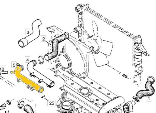 Coolant Pipe for Opel | OEM Cross Reference: 1336098, 90500491 | Stainless Steel