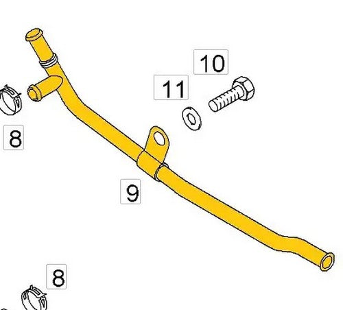Coolant Pipe for Opel | OEM Cross Reference: 98069063, 1338285 | Stainless Steel