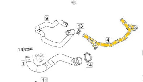 Coolant Pipe for Isuzu & Opel | OEM Cross Reference: 98039036, 1338579, 1338291, 98073221 | Stainless Steel