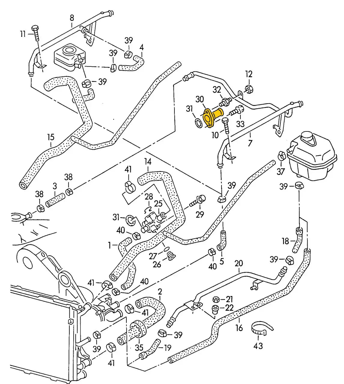 Coolant Flange for Audi & Volkswagen | OEM Cross Reference: 027121145B | Stainless Steel
