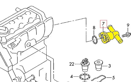 Coolant Flange for Volkswagen | OEM Cross Reference: 074121145B | Stainless Steel