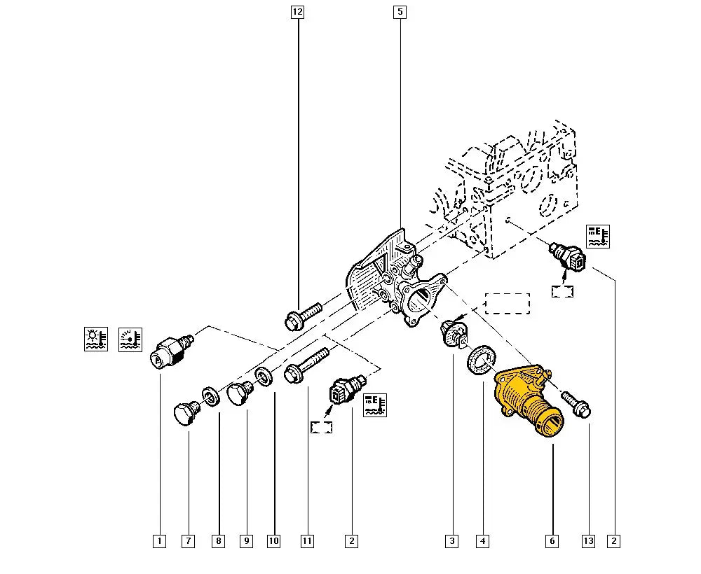 Thermostat Housing for Renault | OEM Cross Reference: 8200729683 | Stainless Steel