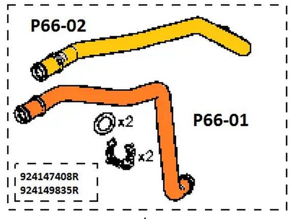 Heater Pipes for Dacia & Renault | OEM Cross Reference: 924149835R, 924147408R | Stainless Steel