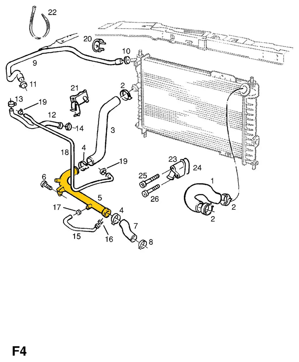 Coolant Pipe for Opel | OEM Cross Reference: 90501079, 1336097, 1336096, 90470105 | Stainless Steel