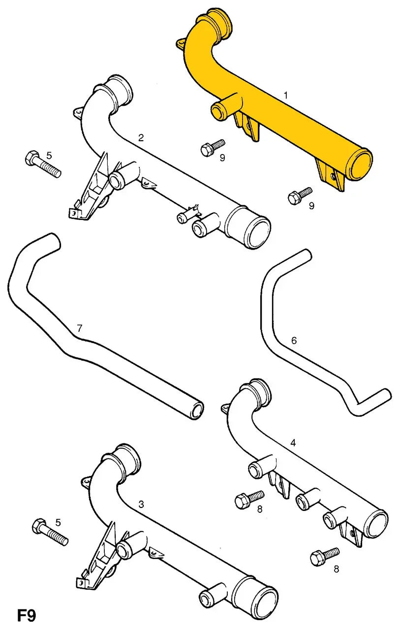Coolant Pipe for Opel | OEM Cross Reference: 90354840, 1336080 | Stainless Steel