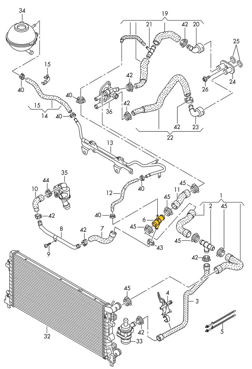 T-Piece for Audi, Seat, Skoda & Volkswagen | OEM Cross Reference: 1K0121087H | Stainless Steel
