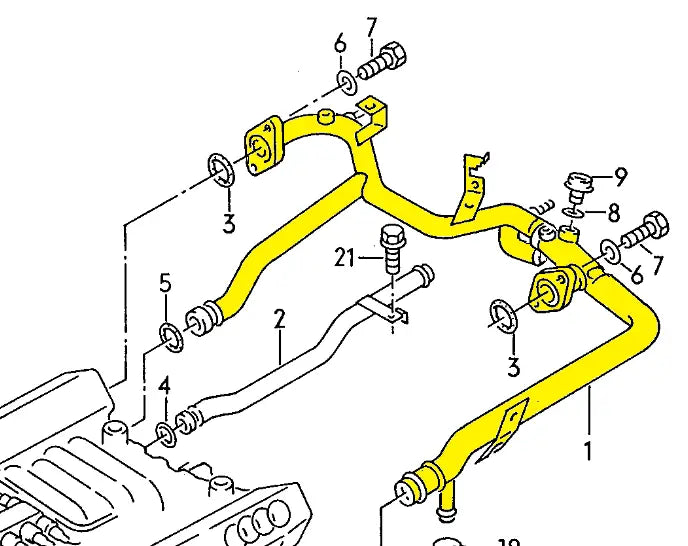 Coolant Hose for Audi | OEM Cross Reference: 078121071N | Stainless Steel