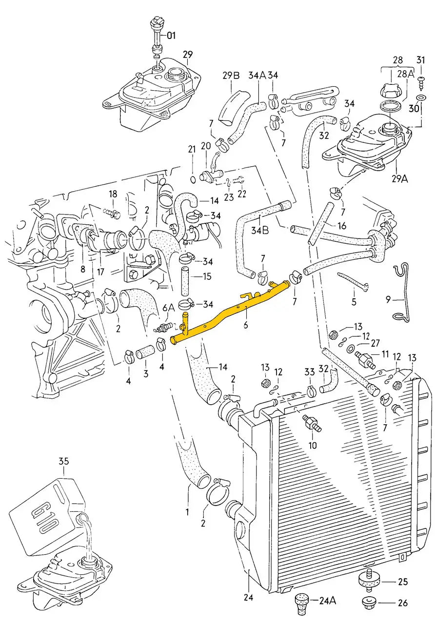 Coolant Pipe for Audi | OEM Cross Reference: 069121071D, 034121071C | Stainless Steel