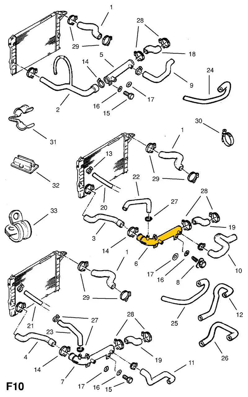 Coolant Pipe for Opel | OEM Cross Reference: 90265800, 1336725 | Stainless Steel