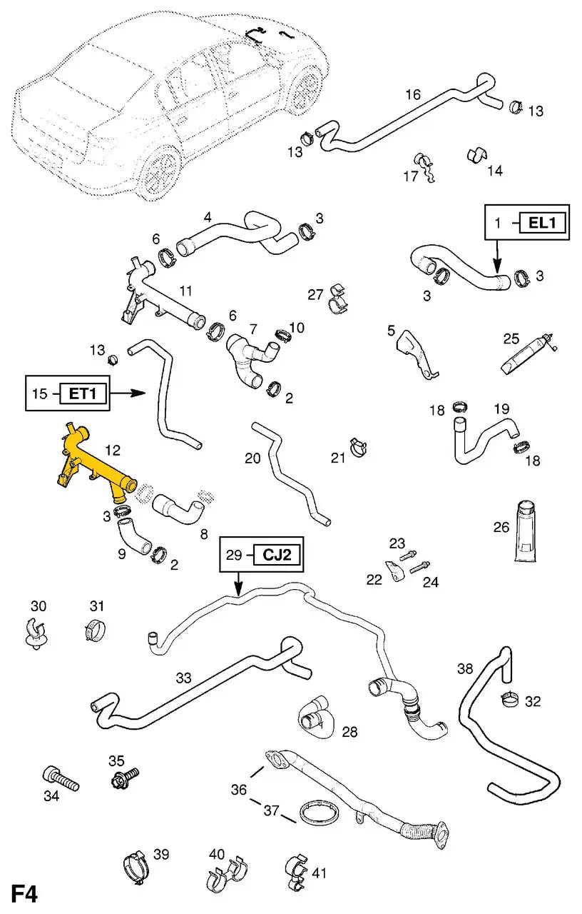 Coolant Pipe for Opel | OEM Cross Reference: 6336062, 9202150 | Stainless Steel