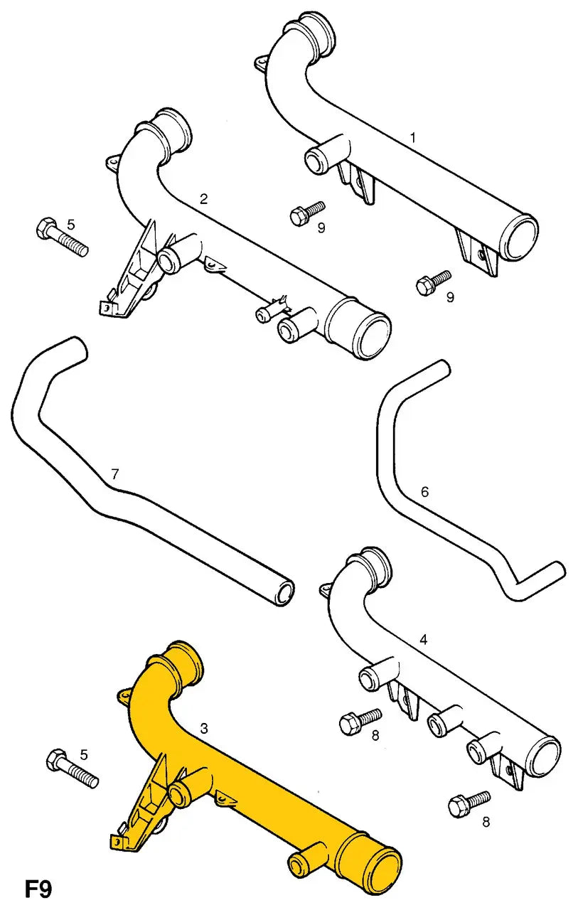 Coolant Pipe for Opel | OEM Cross Reference: 90411797, 1336081 | Stainless Steel