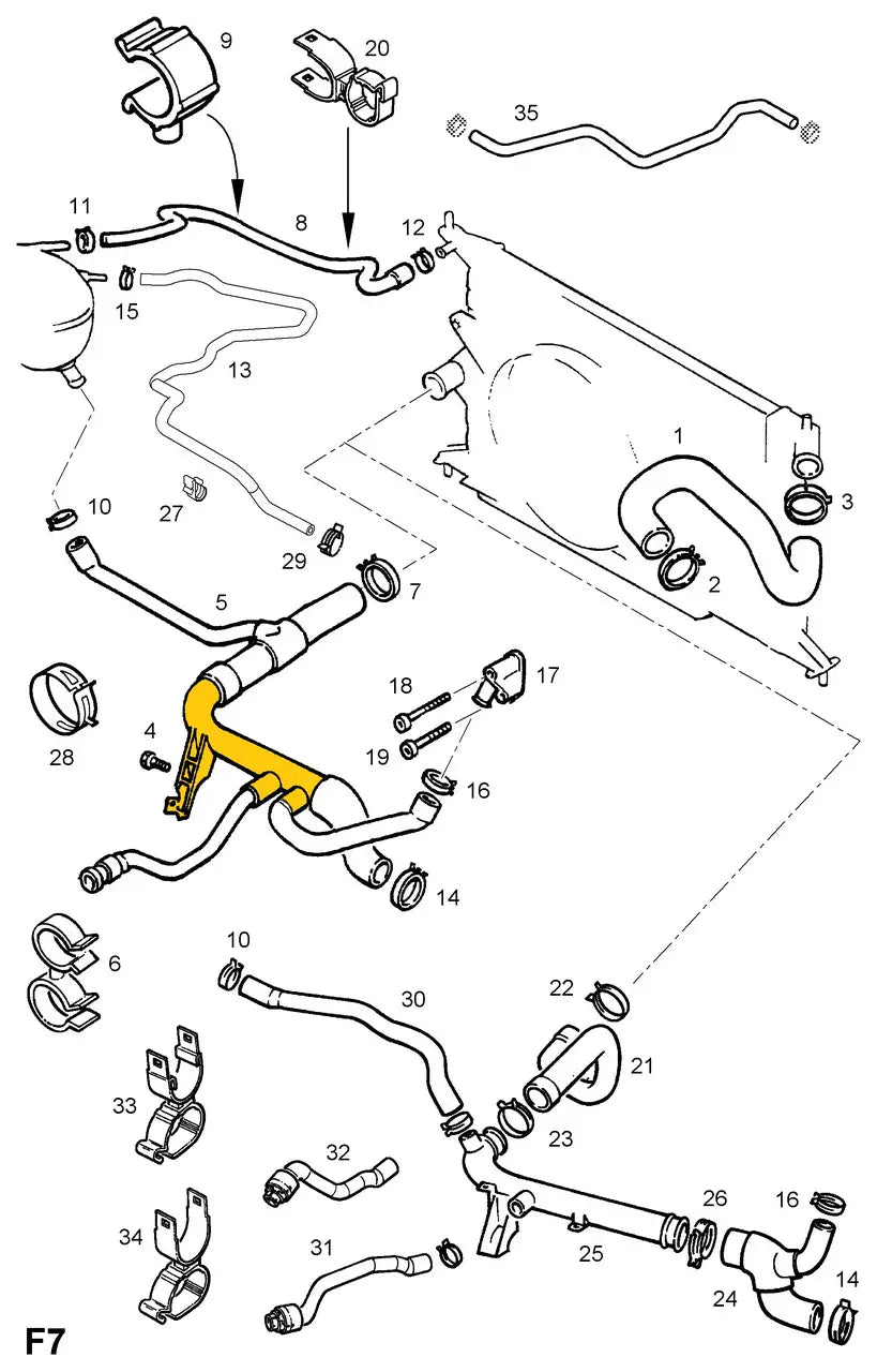 Coolant Pipe for Opel | OEM Cross Reference: 1336123, 1336127, 1336152, 1336111, 90530253, 90531565, 90530254, 1336120, 90571567 | Stainless Steel