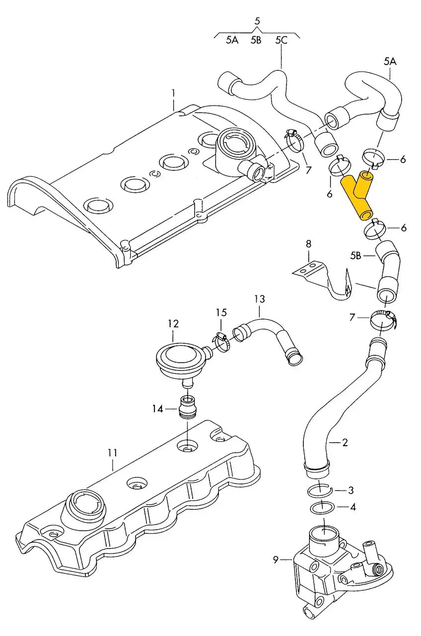 T-Piece for Audi, Seat, Skoda & Volkswagen | OEM Cross Reference: 06A103474A | Stainless Steel