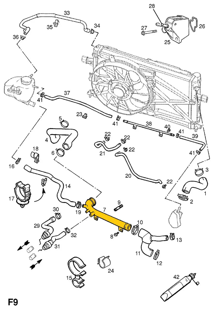 Coolant Pipe for Opel | OEM Cross Reference: 1336167, 90530728 | Stainless Steel