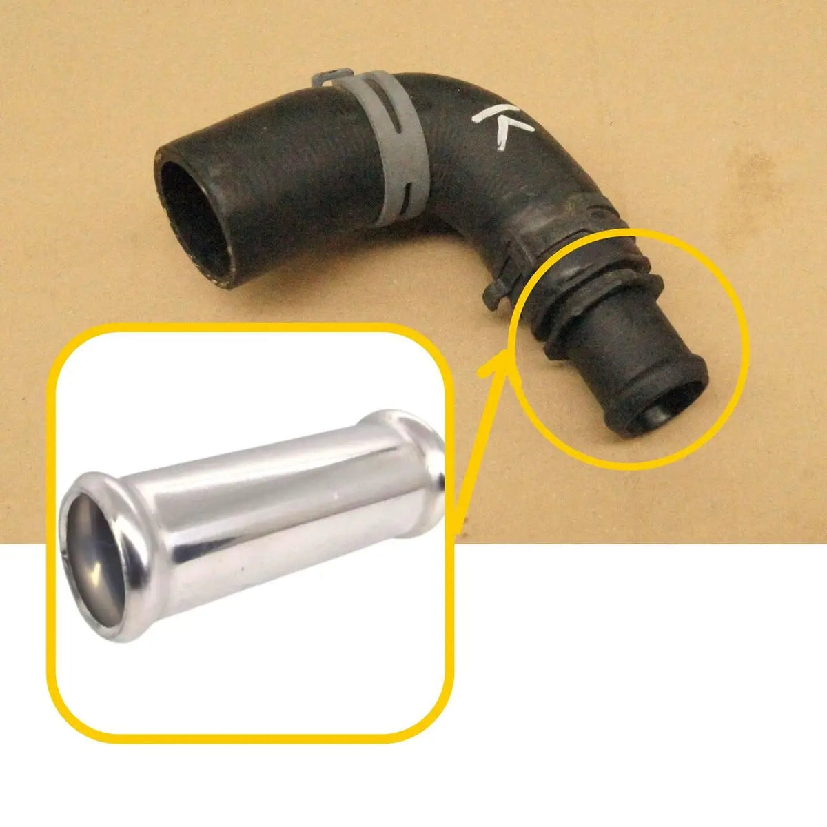 Hose Connector for Audi & Volkswagen | OEM Cross Reference: 12E121140A, 1H0121140 | Stainless Steel
