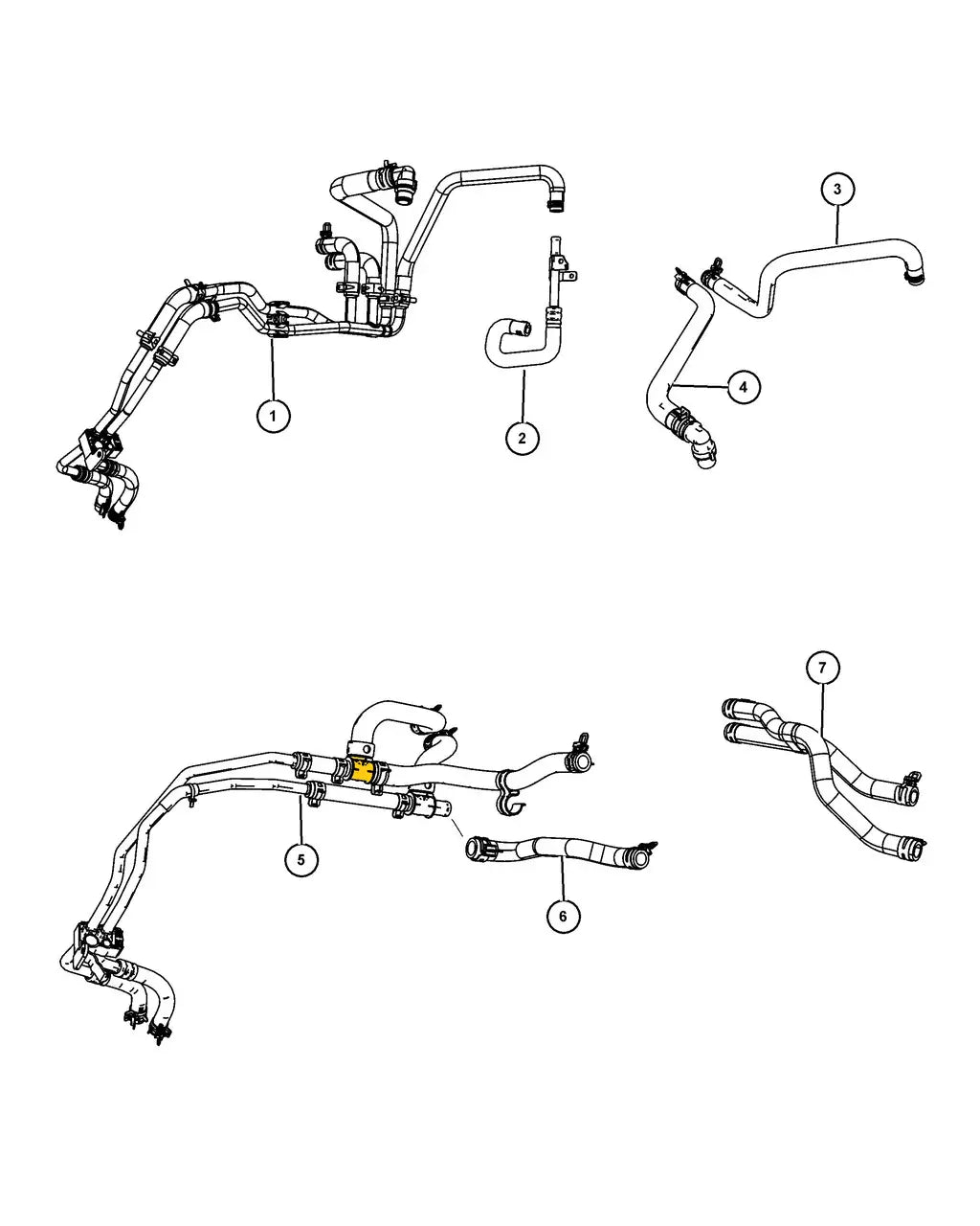 Heater Hose T Pipes for Dodge & Fiat | OEM Cross Reference: K05058394AC, 05058566AG, K05058437AG | Stainless Steel