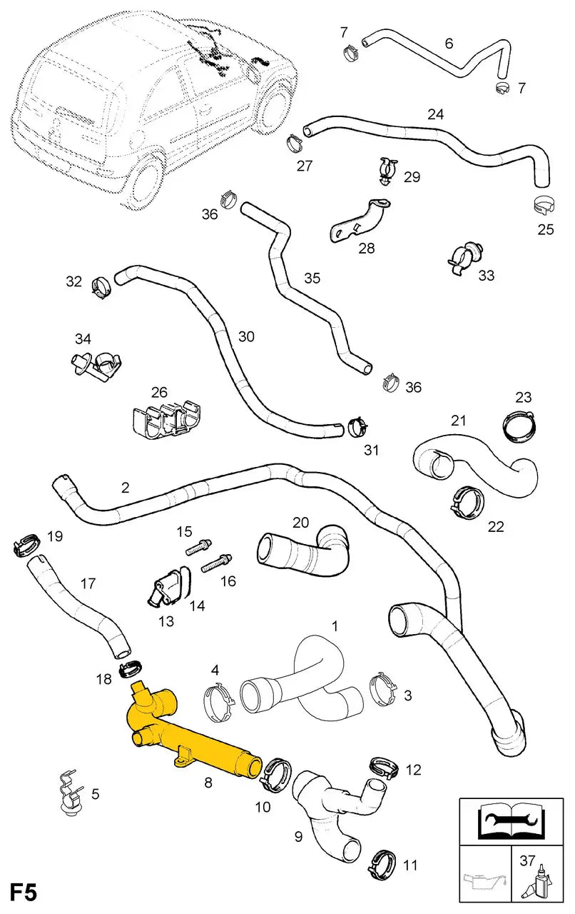Coolant Pipe for Opel | OEM Cross Reference: 6336007, 9128719 | Stainless Steel