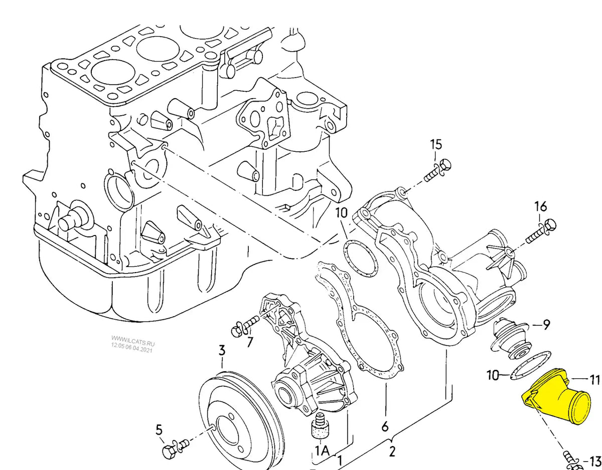 Coolant Flange for Audi & Volkswagen | OEM Cross Reference: 048121121B | Stainless Steel