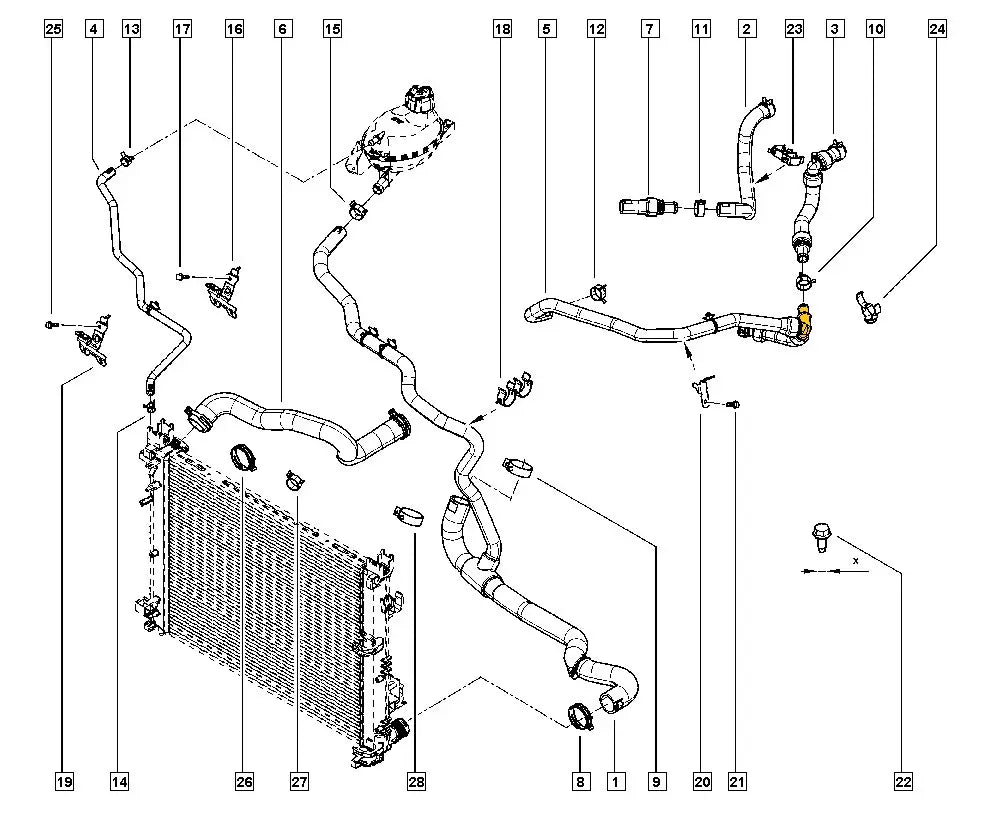 Hose T-Piece for Renault | OEM Cross Reference: 271A35835R, 924109763R, 924105644R, 924105410R, 924101477R, 924105429R | Stainless Steel