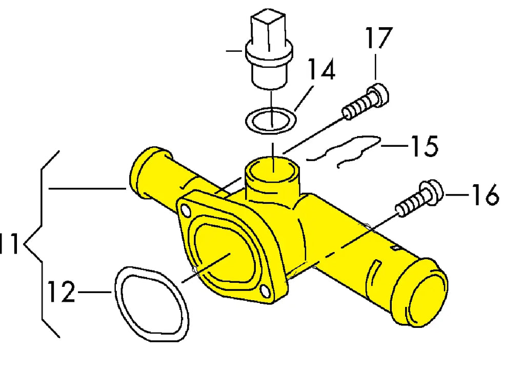 Coolant Flange for Audi, Seat, Skoda & Volkswagen | OEM Cross Reference: 06A121132 | Stainless Steel