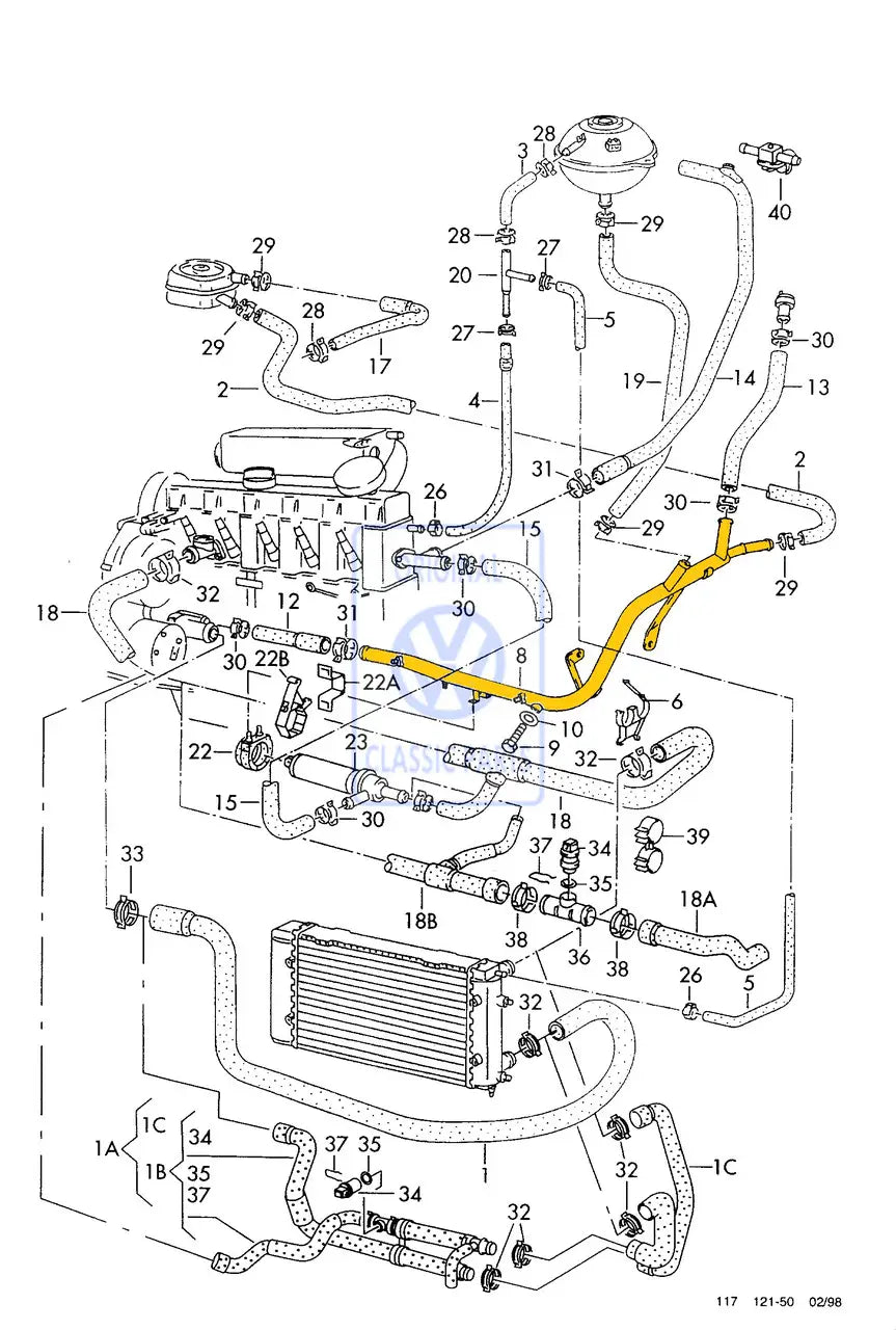 Coolant Pipe for Volkswagen | OEM Cross Reference: 074121065AE, 074121065AG | Stainless Steel