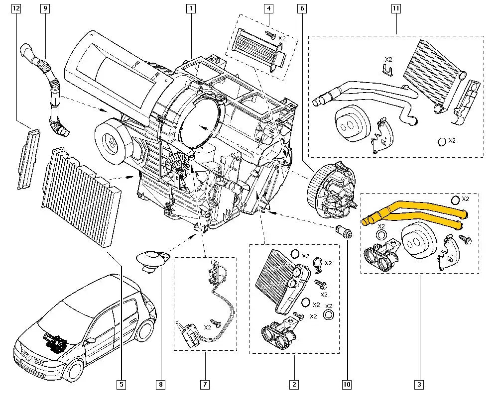 Heater Pipes for Renault | OEM Cross Reference: 7701208325, 7701207713 | Stainless Steel