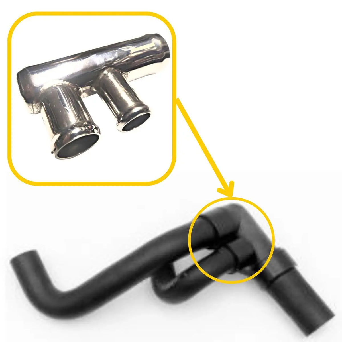 Hose T-Pipe for Volkswagen | OEM Cross Reference: 1H0121619D | Stainless Steel