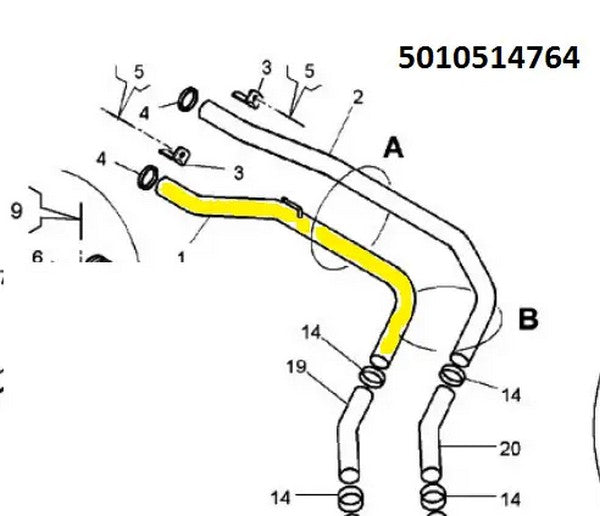 Coolant Pipeline for Renault | OEM Cross Reference: 5010514764 | Stainless Steel