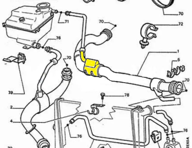 Hose T-Pipe for Citroen & Peugeot | OEM Cross Reference: 1343G3, 1343G2, 1343G5 | Stainless Steel