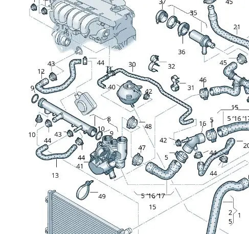Coolant Pipe for Seat & Volkswagen | OEM Cross Reference: 071121050A | Stainless Steel