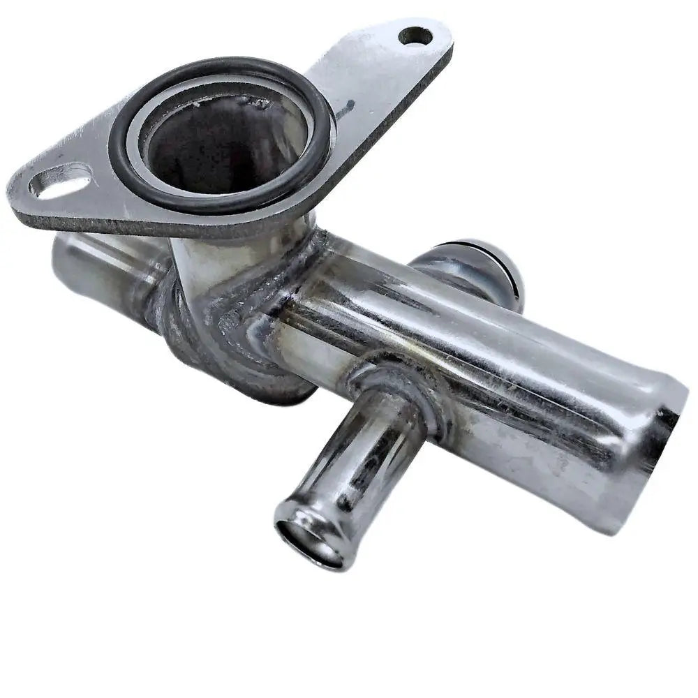Coolant Flange for Audi, Seat, Skoda & Volkswagen | OEM Cross Reference: 06A121132AP, 06A121132G, 06A121132J, 06A121132Q, 06A121132QG, 06A121133BB, 1J0122109R | Stainless Steel