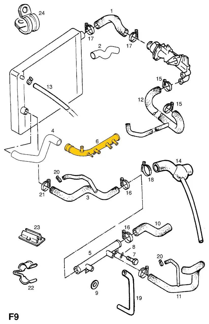 Coolant Pipe for Opel | OEM Cross Reference: 1336072, 90354635 | Stainless Steel