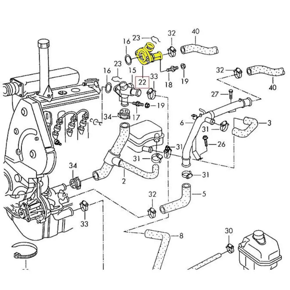 Cooling System Replacement Part for Audi | OEM Cross Reference: 028121144M | Stainless Steel
