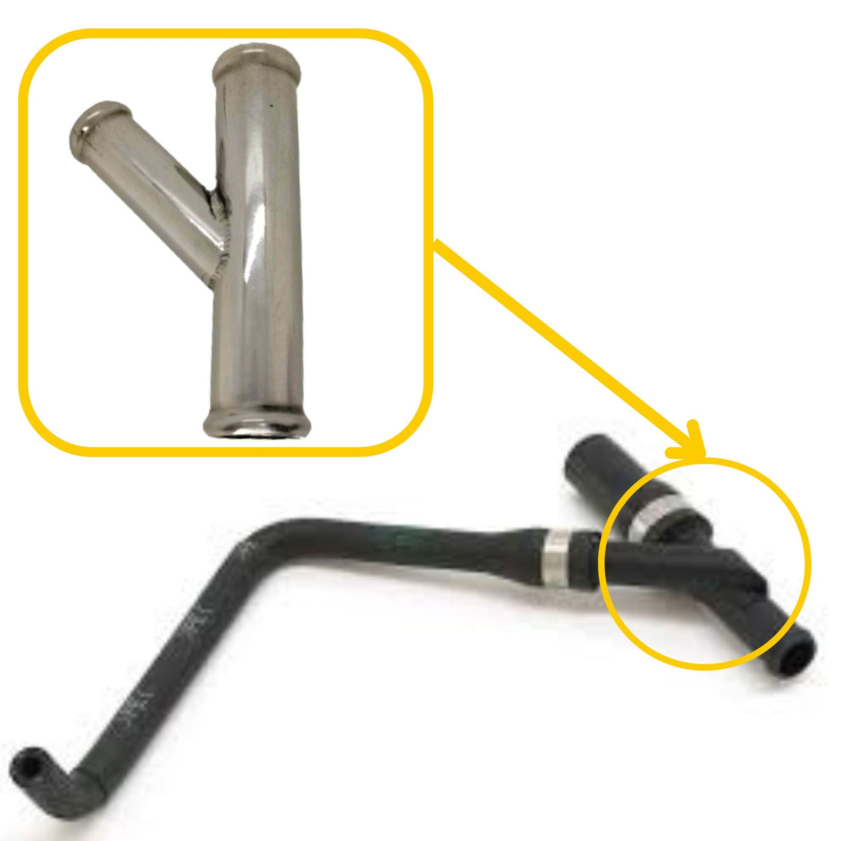 Heater Hose T-Pipe for Mercedes-Benz & Mercedes | OEM Cross Reference: A1248305415 | Stainless Steel